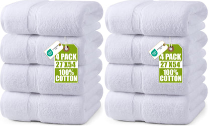 Utopia Towels 4 Pack Premium Bath Towels, 27x54 in, 600 GSM Cotton Grey