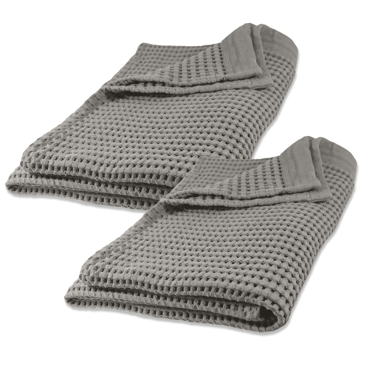 GILDEN TREE Waffle Hand Towels for Bathroom Quick Dry Large Luxury Lint Free Super Absorbent Cotton Hand Towels Set of 2, Modern Style (Cream)