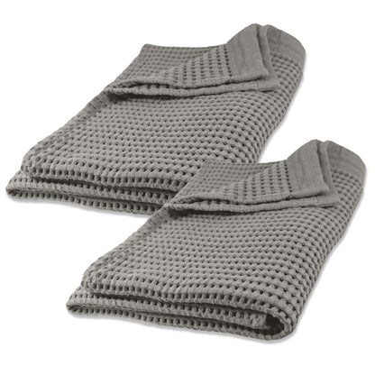 GILDEN TREE Waffle Hand Towels for Bathroom Quick Dry Large Luxury Lint Free Super Absorbent Cotton Hand Towels Set of 2, Modern Style (Cream)