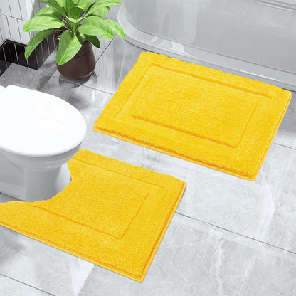 SHACOS Soft Microfiber Bathroom Rugs Set of 2 Pieces, White