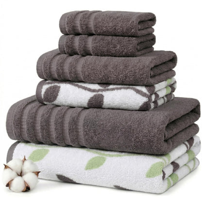 Modern Threads 6 Piece Bath Towel Set – Bathroom Set with 2 Bath Towels, 2 Hand Towels, and 2 Wash Cloths – 100% Cotton, Super Absorbent & Extra Soft – Reversible Classic Diamond (Gray)