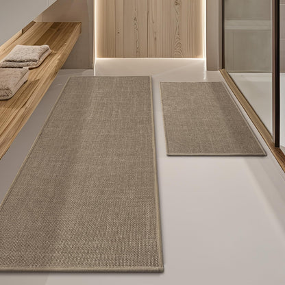 YIHOUSE Bathroom Rugs Thin Bath Mat Sets 2 Pieces Quick Dry,Beige