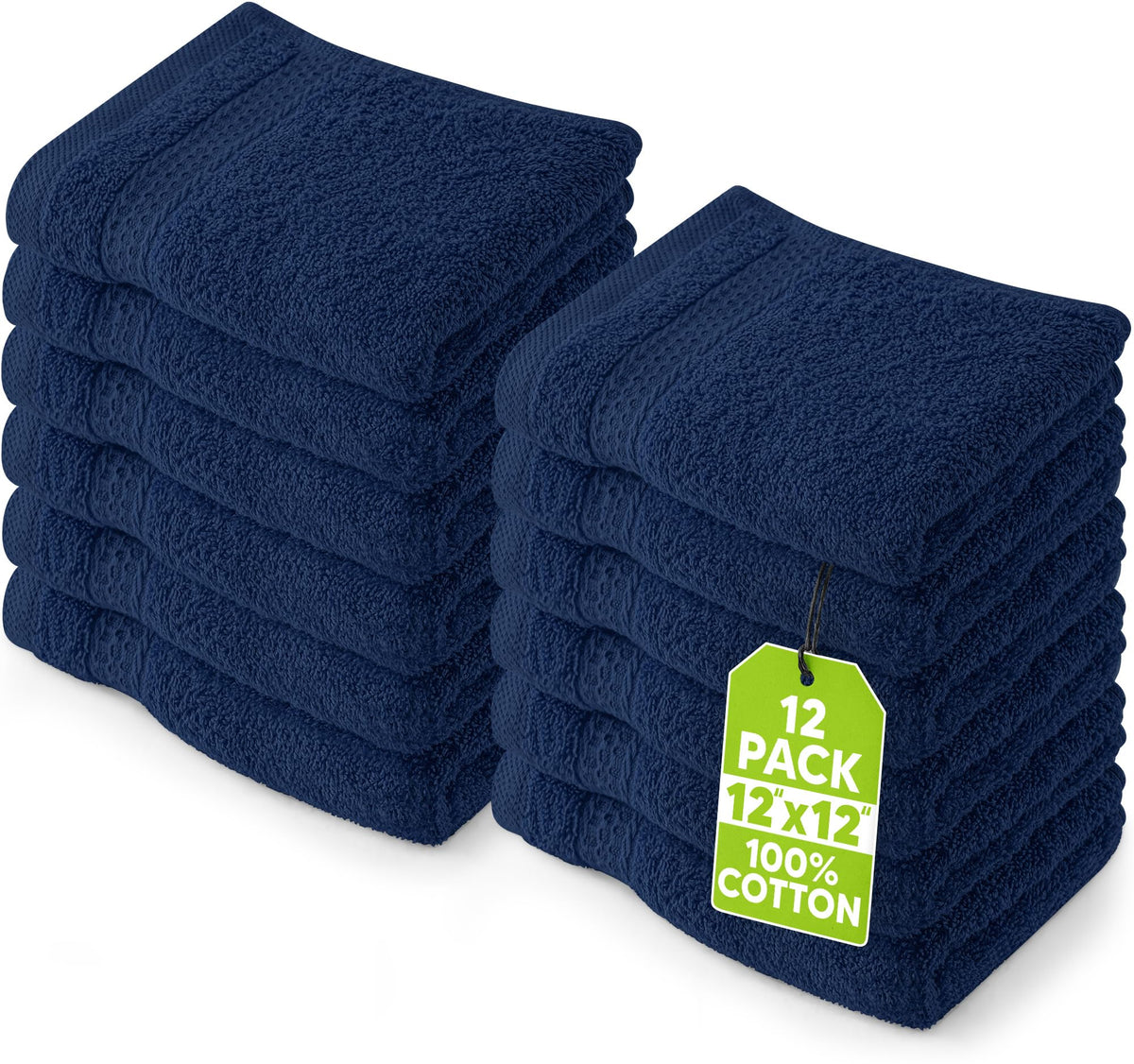 Utopia Towels 12 Pack Premium Wash Cloths Set, 12 by 12 Inches, 100% Cotton Ring Spun, Highly Absorbent and Soft Feel Essential Washcloths for Bathroom, Spa, Gym, and Face, Grey