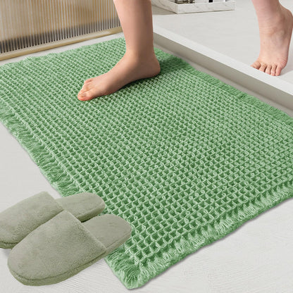 ZALL Tan Waffle Bath Mat,Super Absorbent Non Slip Bathroom Rug,Brown 18x30inch,Machine Washable Ultra Soft Floor Mats