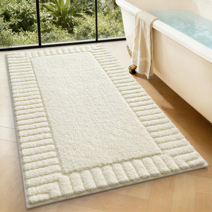 LUMI Soft Bathroom Rugs Absorbent, Non Slip Bath Mat 24x36, Beige