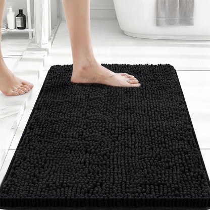Bcoimo Small Bath Rug Mat,24x17 Chenille High Absorbent Latte Bathroom Mats