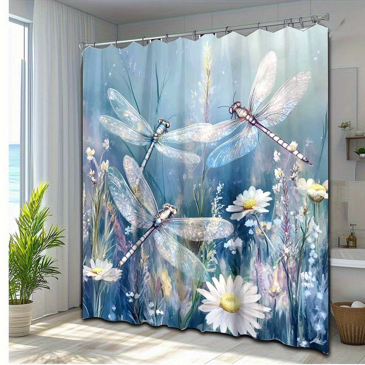 Sea Turtle Shower Curtain,Ocean Beach Shower Curtain, Tropical Summer Sea Theme Bathroom 72x72 Inch Proof Polyester Insulated Home Decor