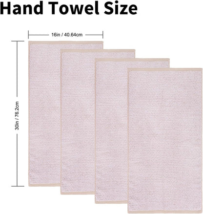 Everplush 4-Piece Premium Hand Towel Sets: Super-Soft, Highly Absorbent & Quick Drying Bathroom Towels – Versatile for Hotel, Bathroom, Shower, Spa, 16x30 Inches(Brown, 16" x 30")