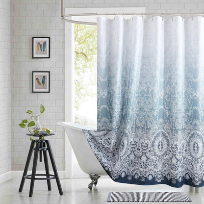 Fabric Shower Curtain, Blue Shower Curtain, Plolyester Ombre Shower Curtains for Bathroom, Modern Decorative Bathroom Curtains, 72" W x 72" H