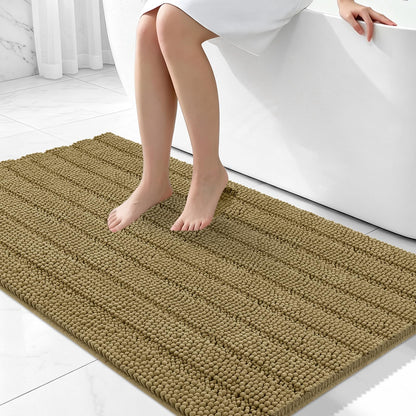 Bcoimo Bath Rug Mat,48x24 High Absorbent Latte Long Bathroom Runner Rugs