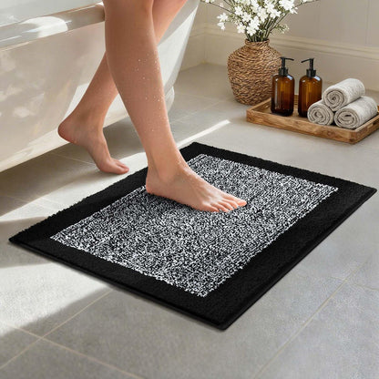 Long 2x4 Ft (48''x24'') Bathroom Rugs, Non Slip Washable Bath Mat Grey
