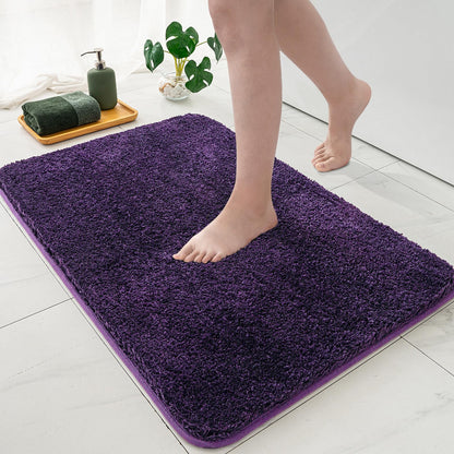 MIULEE Dark Purple Bathroom Rugs Soft Small Microfiber Bath Mat 16x24 Inch
