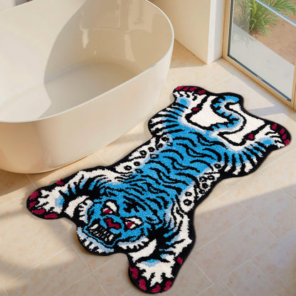 Tibetan Tiger Bath Mat Bathroom Rug Soft Non Slip Orange 24"x40"