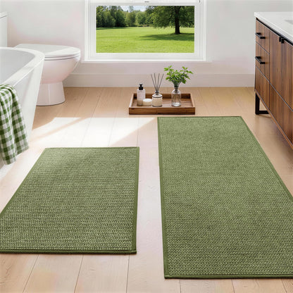 YIHOUSE Gray Bathroom Rugs Sets 3 Piece, Quick Dry Thin Bath Mat with Toilet Rug, Non Slip Absorbent Machine Washable, Bath Runner Rugs for Bathtub Sink Home Decor
