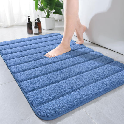 AROGAN Luxury Long Bathroom Runner Rugs 24x60 Inch Bath Rug Non Slip, Black