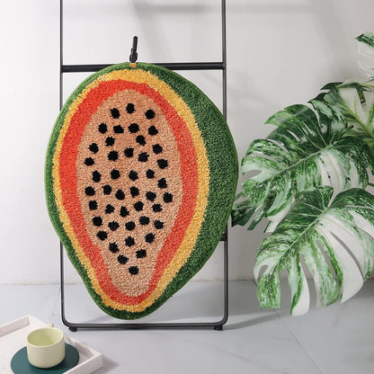 FROZZUR Bath Mat Papaya Non Slip Cute Fun for Bathroom Fruit Bath Mat Luxury Absorbent Shower Rug Washable
