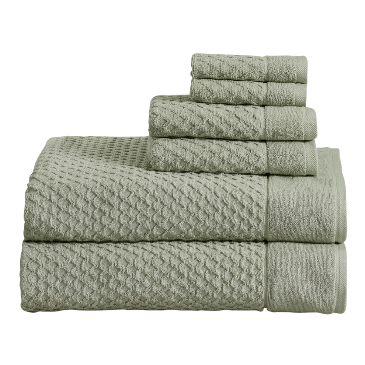 Great Bay Home Bath Towels - 100% Cotton 6 Piece Towel Set - Diamond Waffle Weave - Absorbent, Durable, Quick-Dry Towels for Bathroom (Copper)