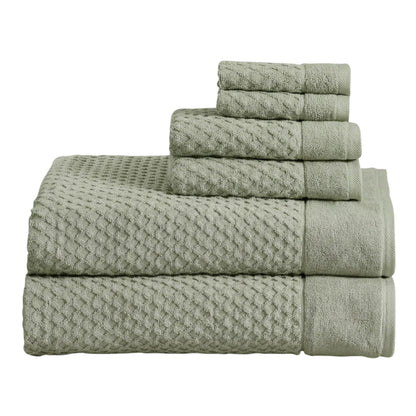 Great Bay Home Bath Towels - 100% Cotton 6 Piece Towel Set - Diamond Waffle Weave - Absorbent, Durable, Quick-Dry Towels for Bathroom (Copper)