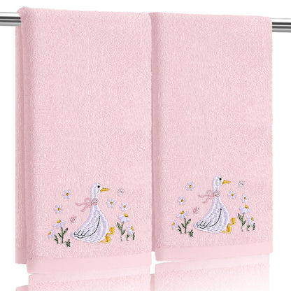 SmoothNovelty 2 Pcs Butterfly Hand Towels Purple Bathroom Decor 14x29 Inch