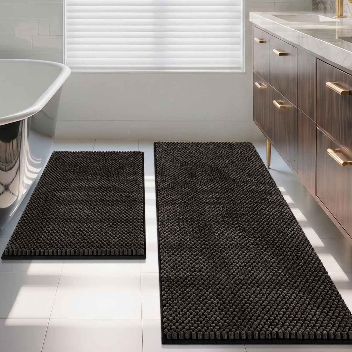 BSICPRO Bathroom Rugs Set 2 Piece, Light Blue, 20"x32" + 16"x24"