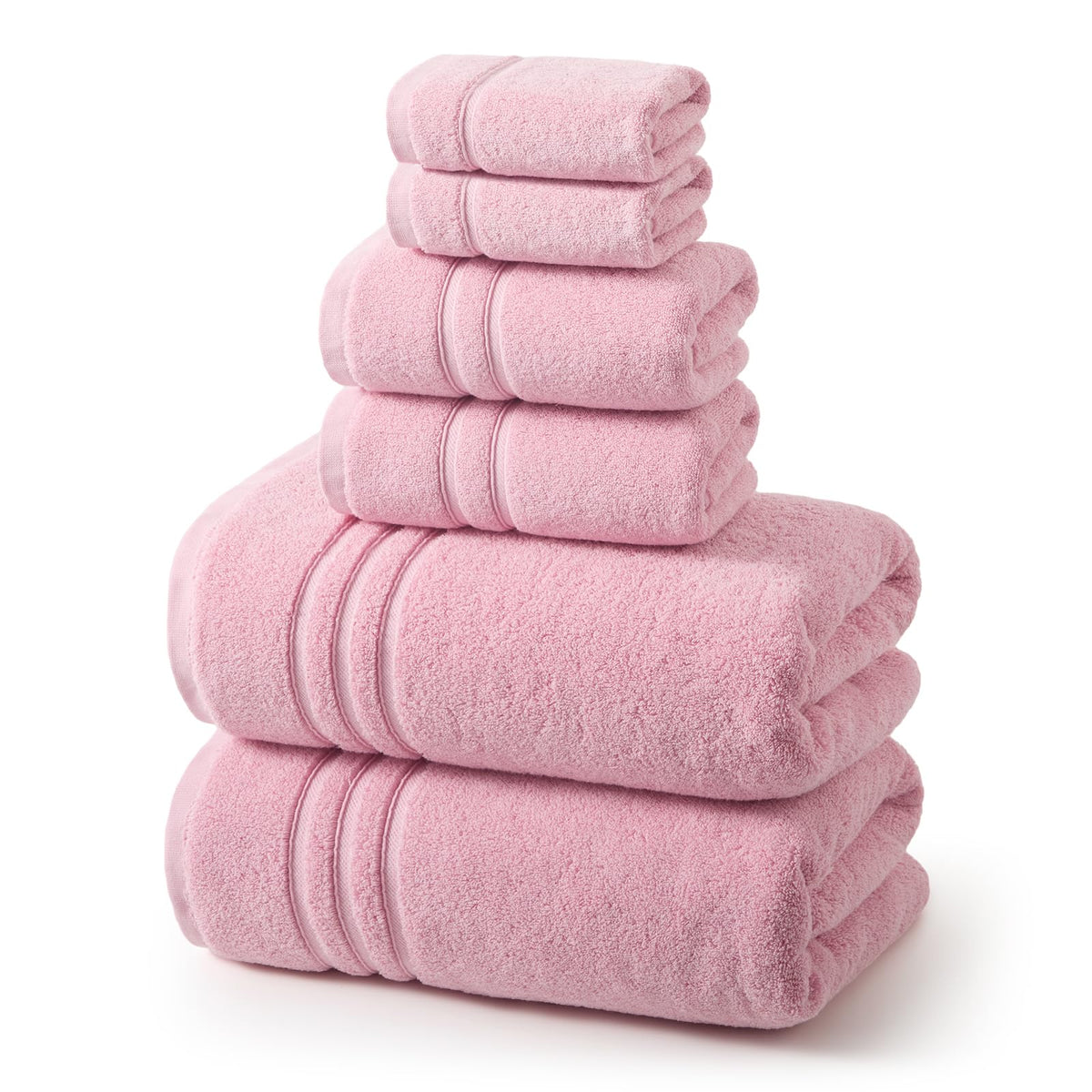 REDKISS Dark Gray Towels Set 6 Piece Cotton Towel Sets with 2 Bath Towels, 2 Hand, 2 Washcloths, 650GSM Hotel Quality, Soft, Highly Absorbent Towels for Bathroom Gym, Ideal Everyday Use