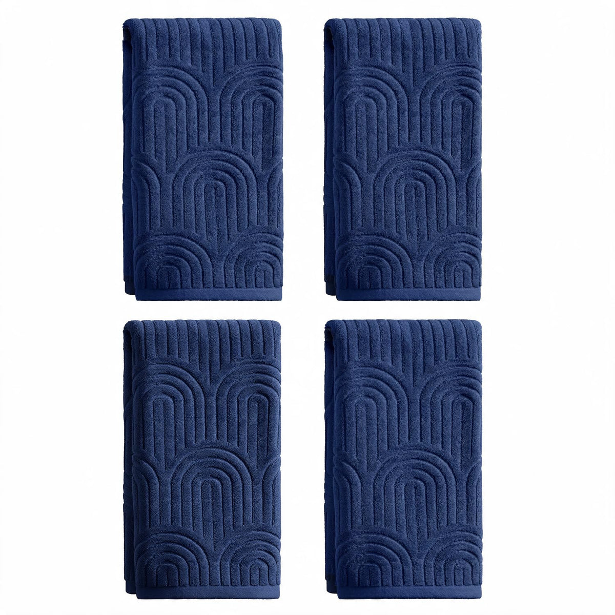 Artoid Mode 2 Pcs Caramel 3D Arched Stripes Jacquard Hand Towels for Bathroom, 100% Cotton Soft Absorbent Bathroom Decor Towels, 13.7 x 29.5 Inch