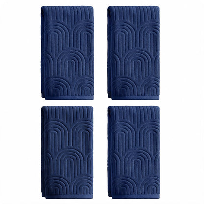 Artoid Mode 2 Pcs Caramel 3D Arched Stripes Jacquard Hand Towels for Bathroom, 100% Cotton Soft Absorbent Bathroom Decor Towels, 13.7 x 29.5 Inch