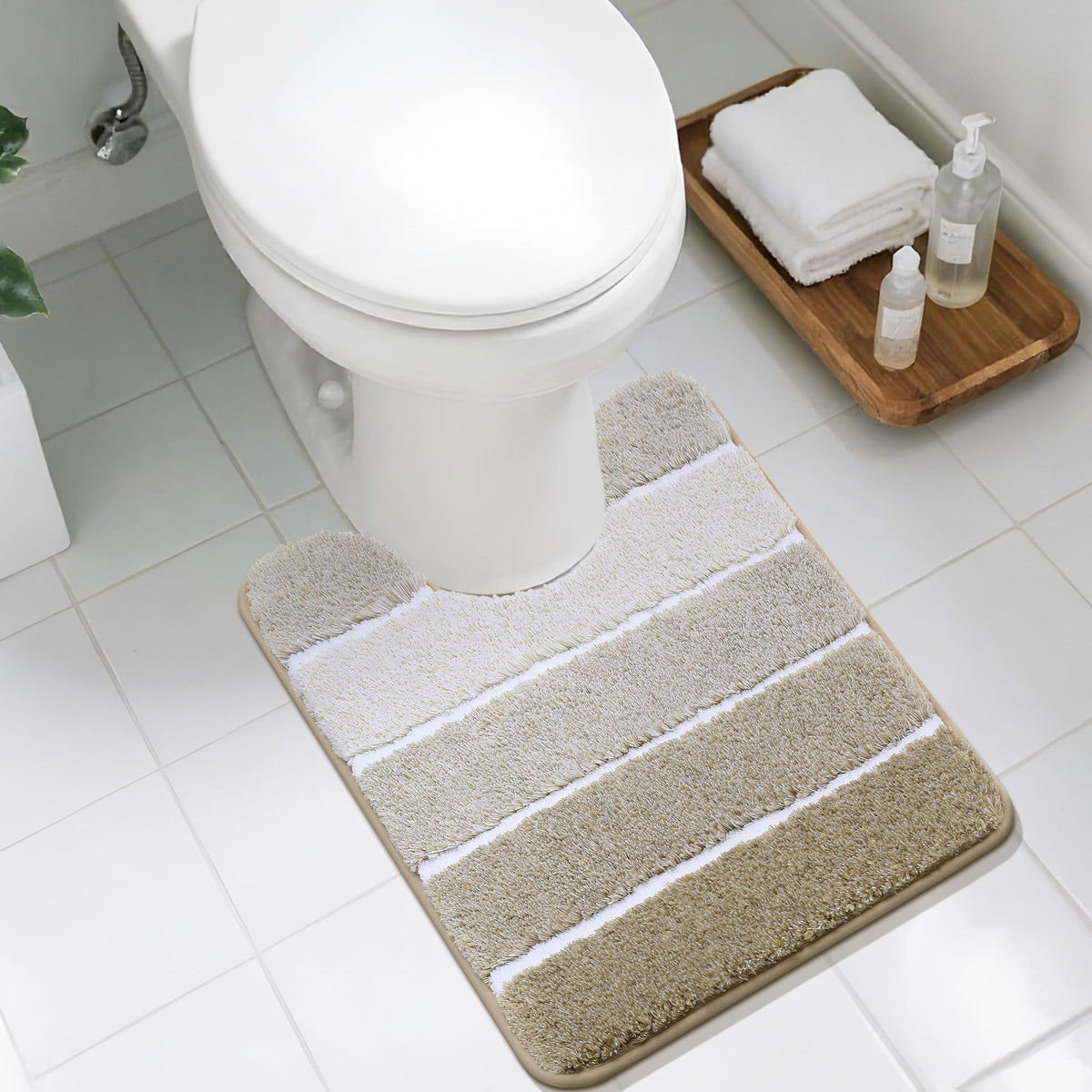 COSY HOMEER Bathroom Rugs 24x17,Ultra Soft Absorbent Bath Mat,Grey