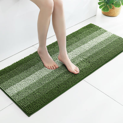 Gibelle Chenille Bathroom Rug Set 2 Piece - Non Slip Bath Mat 16x24, 20x32