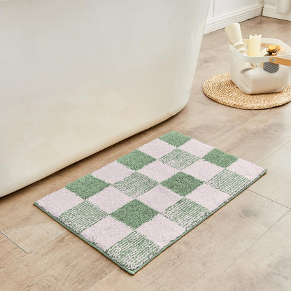 CozeCube Navy Blue Bath Mat 24"x16" Non Slip Washable Rug