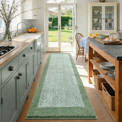 Long 2x4 Ft (48''x24'') Bathroom Rugs, Non Slip Washable Bath Mat Grey