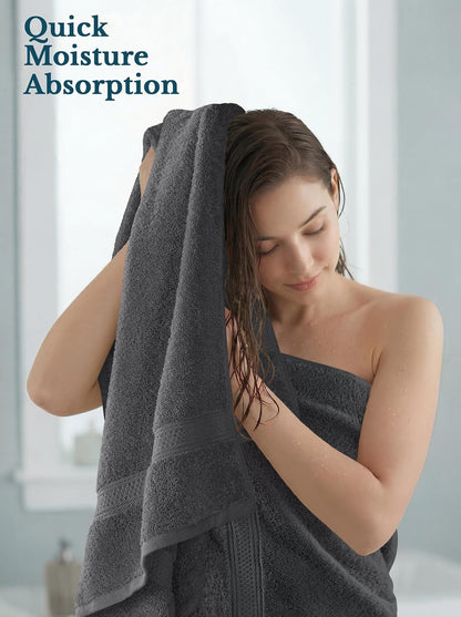 Utopia Towels 4 Pack Premium Bath Towels, 27x54 in, 600 GSM Cotton Grey