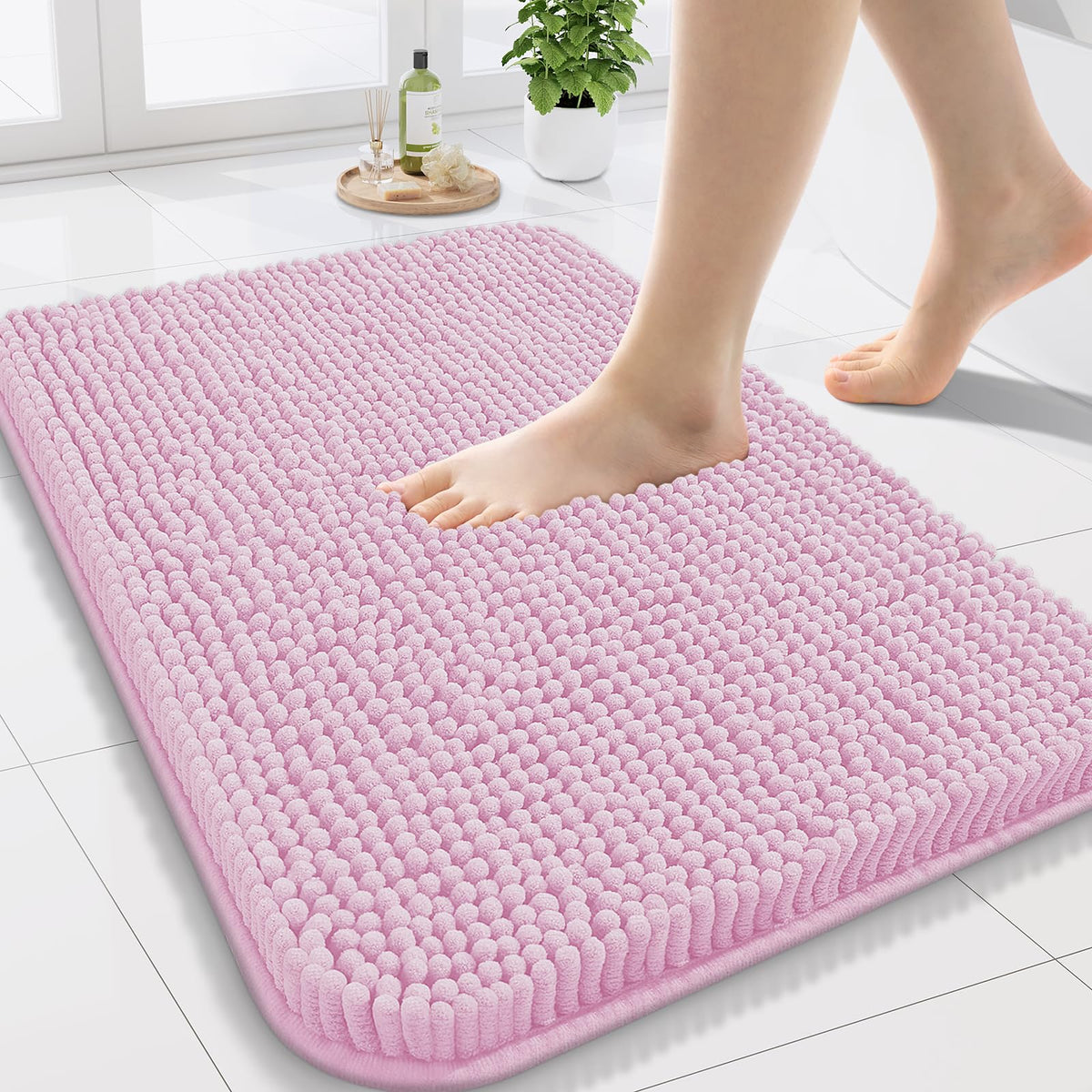 Arotive Bathroom Rugs 24x16, Soft Absorbent Shaggy Chenille Bath Rugs