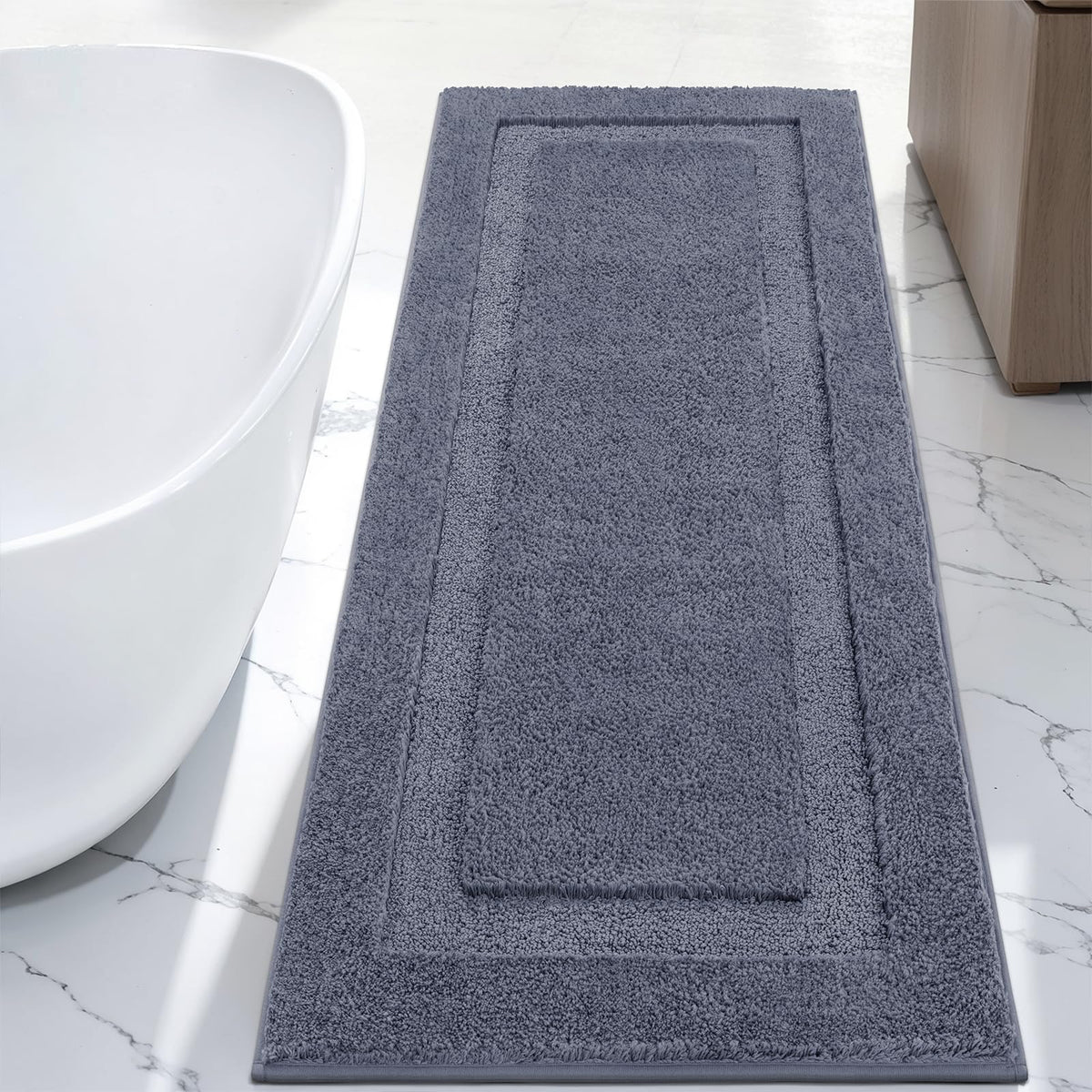 SHACOS Extra Soft Large Long Bathroom Runner Rug 60x24, White