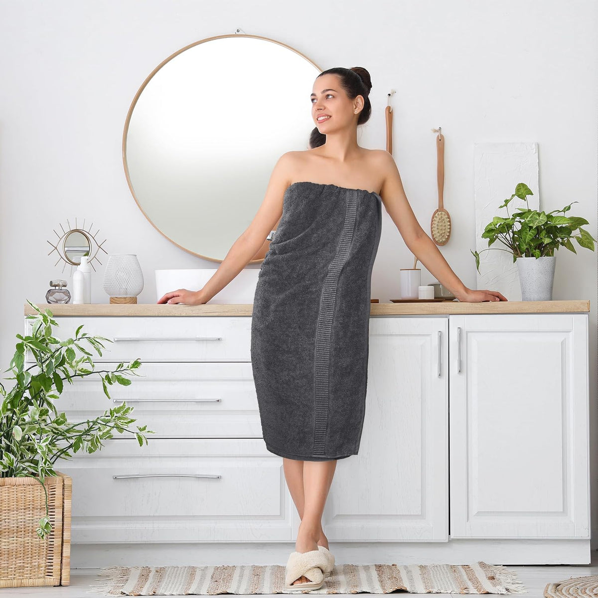 Utopia Towels Jumbo Bath Sheets, 2 Pack, 35x70 in, 600 GSM Cotton, Grey