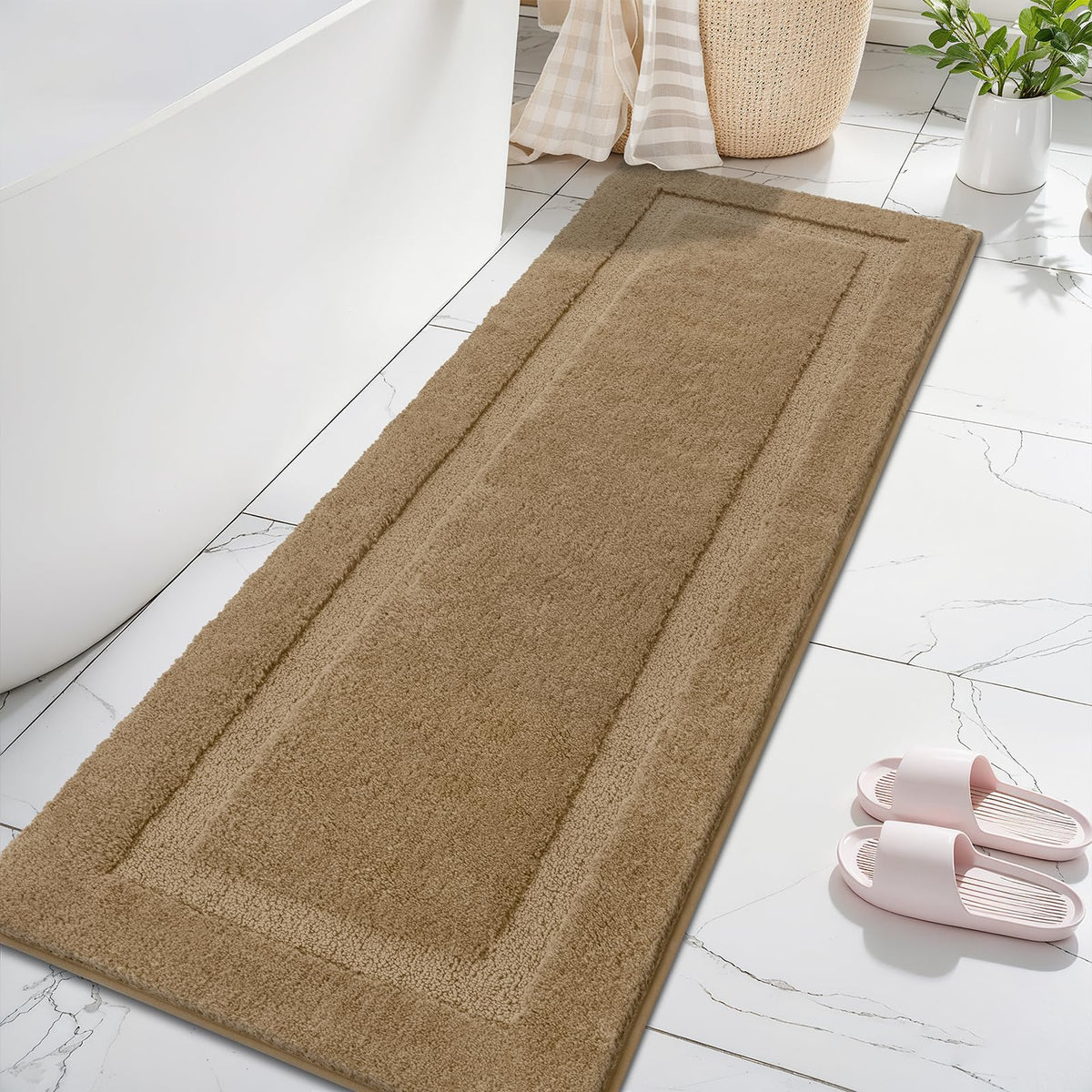 SHACOS Extra Soft Large Long Bathroom Runner Rug 60x24, White