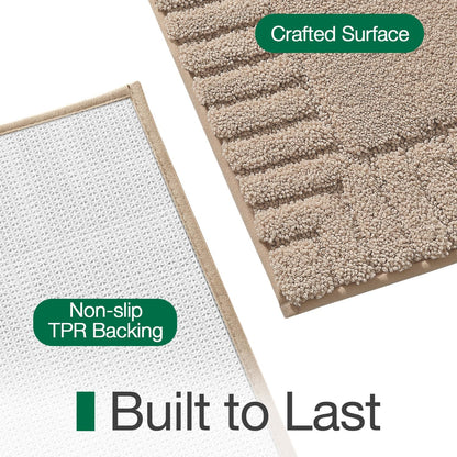 LUMI Soft Bathroom Rugs Absorbent, Non Slip Bath Mat 24x36, Beige