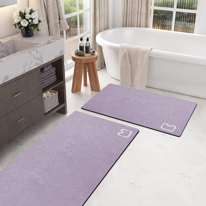 RUERYA Grey Long Bathroom Rugs Large Stone Bath Mats for Bathroom,15.7"x47"