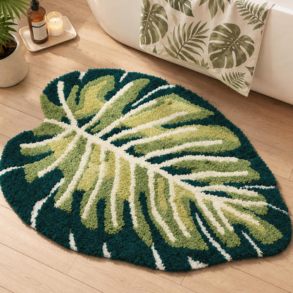 Green Floral Moss Bathroom Rug Bath Mat Soft Cute Rugs 20"x32"