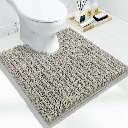 Yimobra Bathroom Rugs Non Slip Washable 32x20 Inch - Ultra Soft Absorbent Chenille Bath Mat, Quick Dry Shaggy Floor Carpet for Tub Shower, Gray Home Decor Accessories