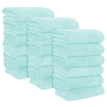 MOONQUEEN 6 Pack Premium Hand Towels - Quick Drying - Microfiber Coral Velvet Highly Absorbent Towels - Multipurpose Use as Hotel, Bathroom, Shower, Spa, Hand Towel 16 x 28 inches (Brown)