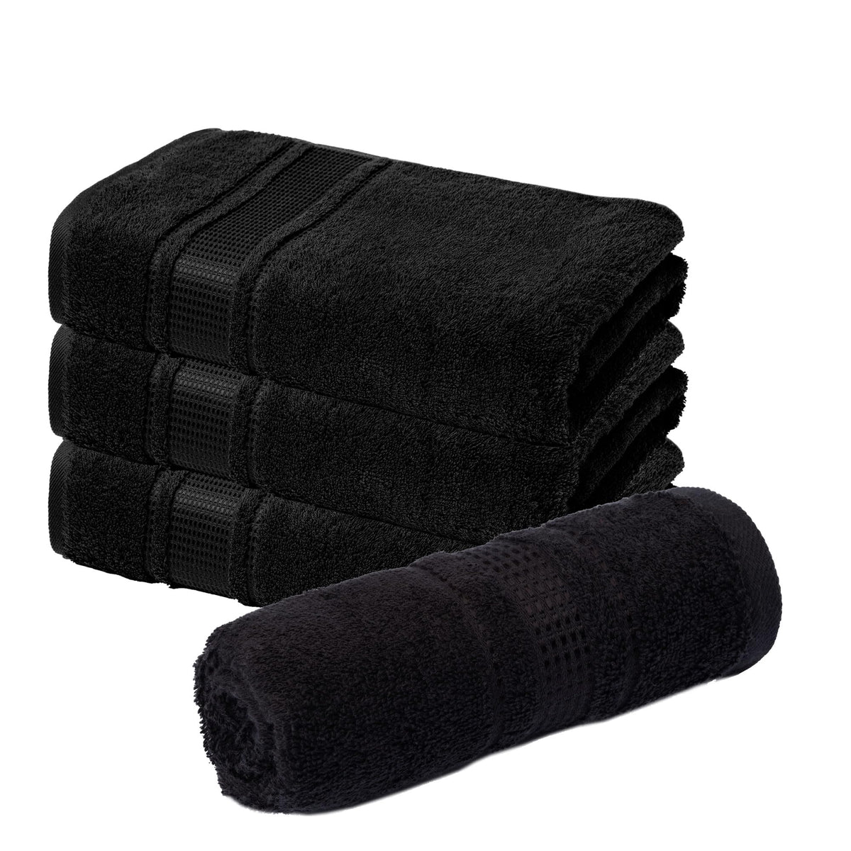 Melissa Linen Fingertip Towels 4 Pack, 100% Turkish Cotton, Small Hand Towels for Body and Face, 12 x 18 in, Soft and Absorbent, Quick Dry, Aqua Green (Light Teal/Seafoam)