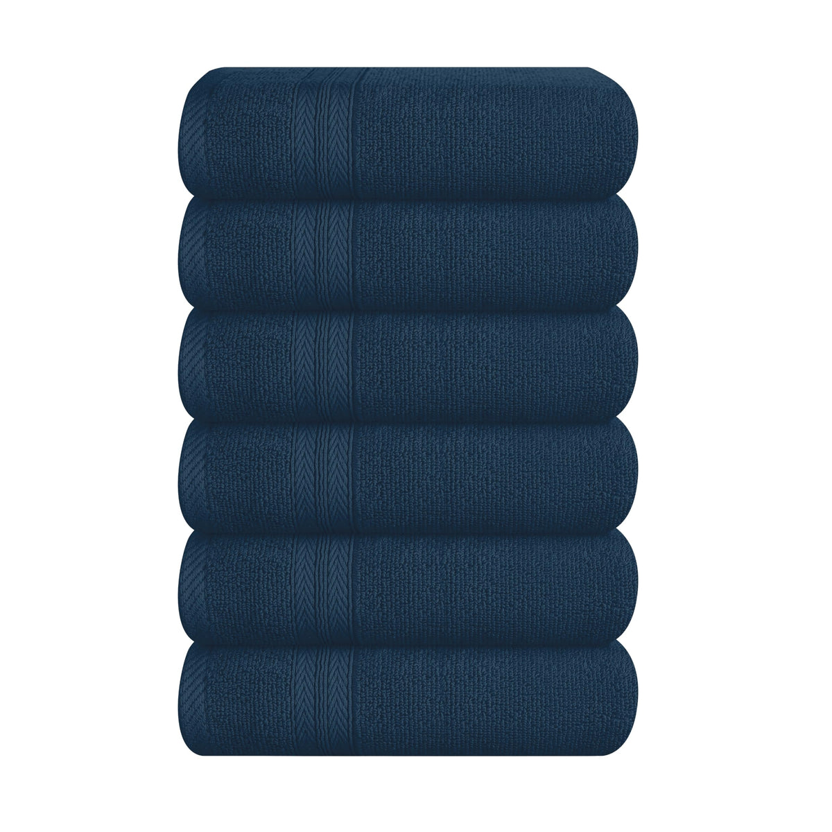 BOUTIQUO Navy Blue Towel Set - 8 Piece Bathroom Towel Set - 100% Ring Spun Cotton, 2 Bath Towel 27x54, 2 Hand Towel 16x28, 4 Washcloth 13x13 - Ultra Soft Highly Absorbent