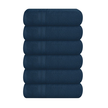 BOUTIQUO Navy Blue Towel Set - 8 Piece Bathroom Towel Set - 100% Ring Spun Cotton, 2 Bath Towel 27x54, 2 Hand Towel 16x28, 4 Washcloth 13x13 - Ultra Soft Highly Absorbent