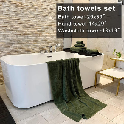 YTYC 29x59 Bath Towels Set,Towels for Bathroom,Olive Green,6-Pieces