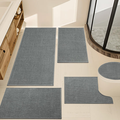 YIHOUSE Bathroom Rugs Thin Bath Mat Sets 2 Pieces Quick Dry,Beige