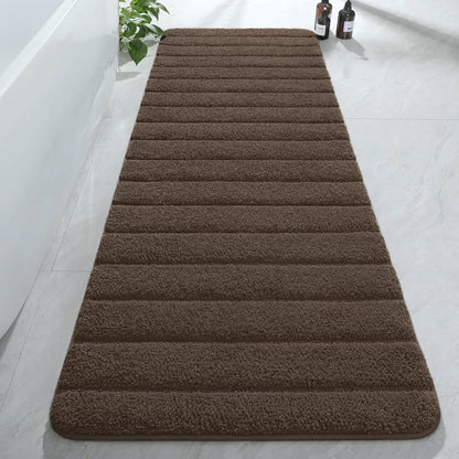 AROGAN Luxury Long Bathroom Runner Rugs 24x60 Inch Bath Rug Non Slip, Black