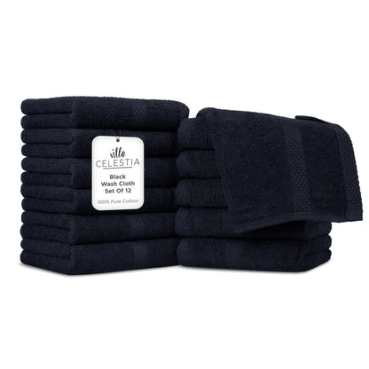 Villa Celestia 100% Cotton Bath Towel Set of 18-4 Bath Towels, 6 Hand Towels, 8 Wash Cloths, Sustainable, Soft, Highly Absorbent, Combed Cotton 18 Piece Set for Hotels, Spa, Bathroom, Dorm, Blue