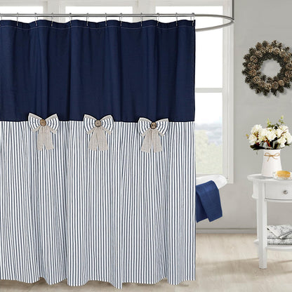 DOSLY IDÉES Farmhouse Black Shower Curtain, 72x72 inch