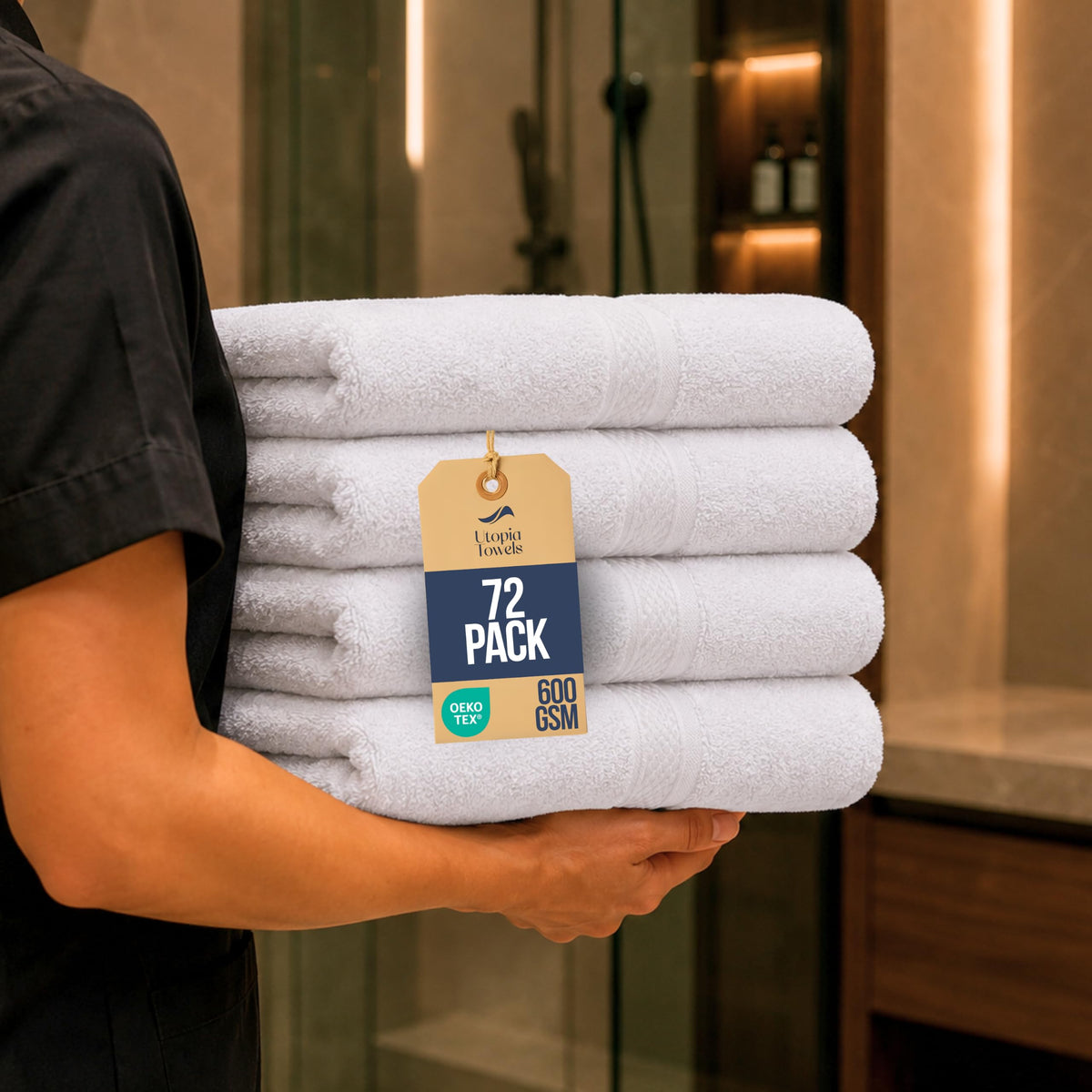Utopia Towels 6 Pack Premium Hand Towels, 16x28 in, 600 GSM Cotton, Navy